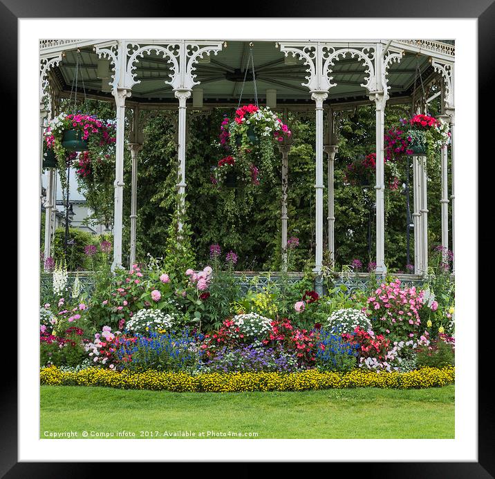 arbor with flowers in red blue and yellow Framed Mounted Print by Chris Willemsen