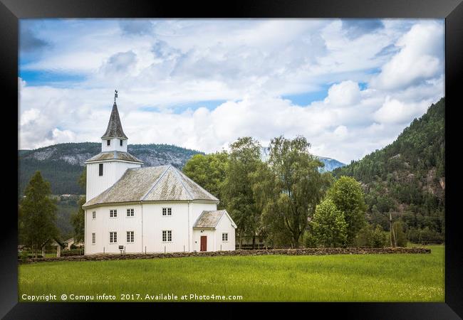 ardal church in bygland norway near Valle Framed Print by Chris Willemsen