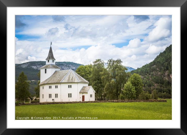 ardal church in bygland norway near Valle Framed Mounted Print by Chris Willemsen