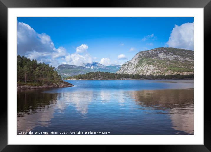 mountains and fjord in norway Framed Mounted Print by Chris Willemsen