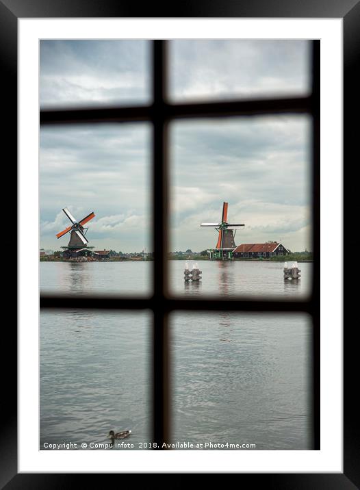 windmills seen from insite a mill Framed Mounted Print by Chris Willemsen