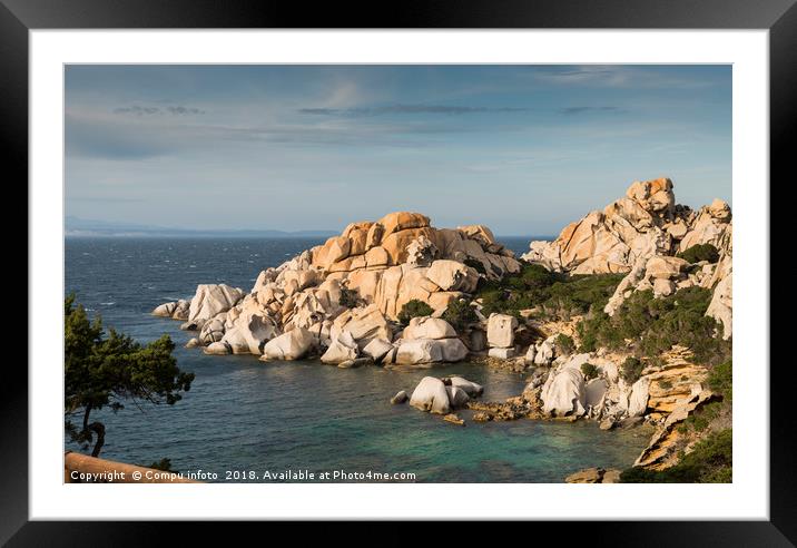 capo testa teresa di gallura , with rocks and blue Framed Mounted Print by Chris Willemsen