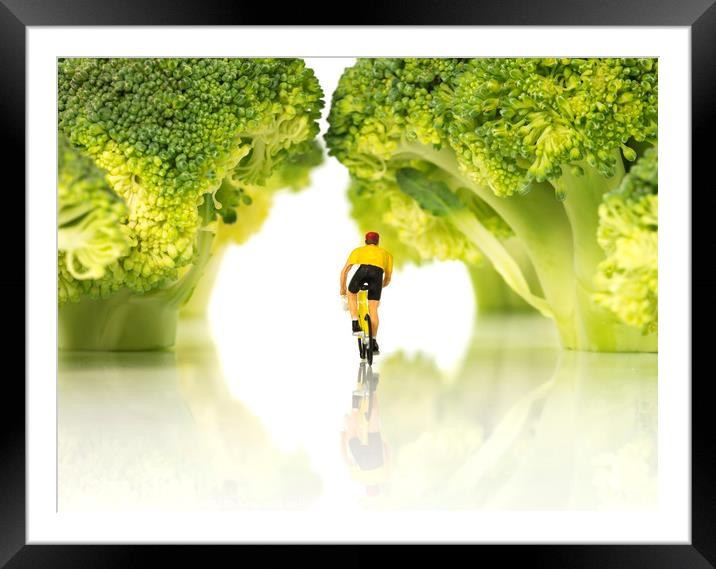 miniature figures on bike in forest Framed Mounted Print by Chris Willemsen
