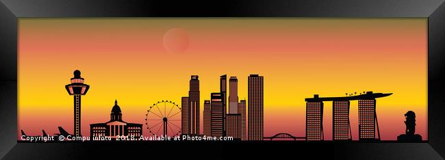 Singapore skyline by  evening light Framed Print by Chris Willemsen