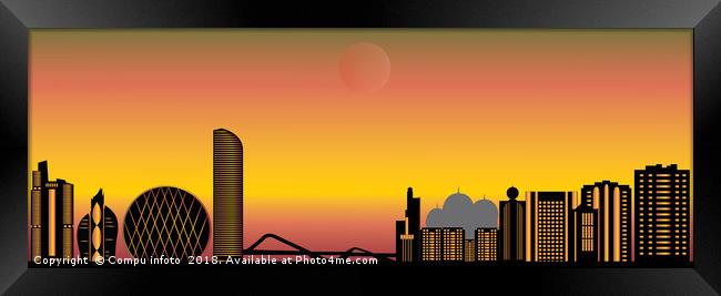 abu dhabi city skyline by evening light Framed Print by Chris Willemsen