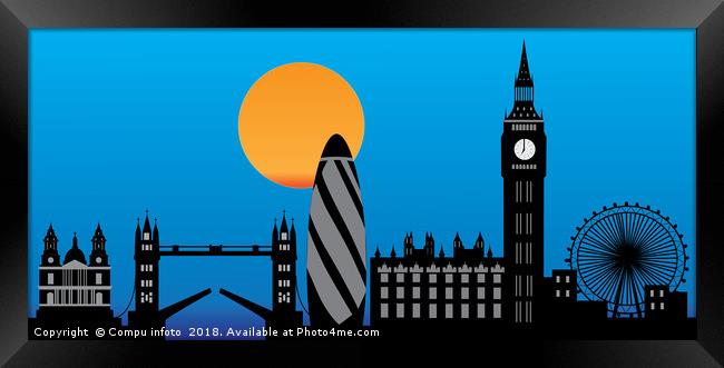 London skyline England city Framed Print by Chris Willemsen