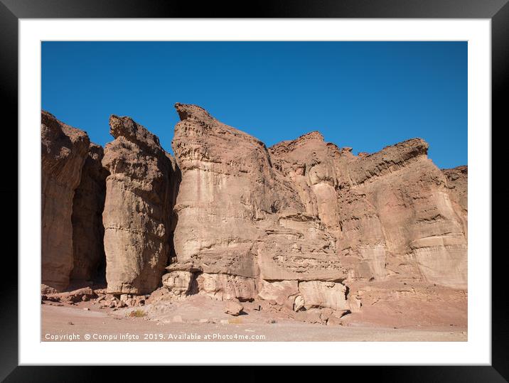the solomons pillars in timna national park in isr Framed Mounted Print by Chris Willemsen