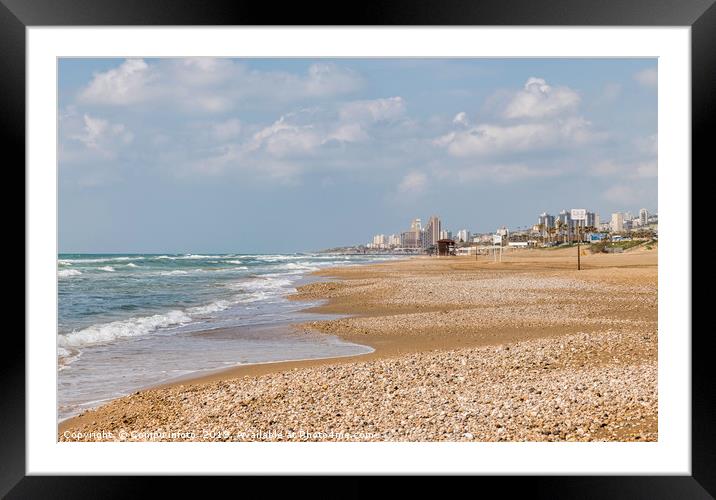 haif beach and the city Framed Mounted Print by Chris Willemsen