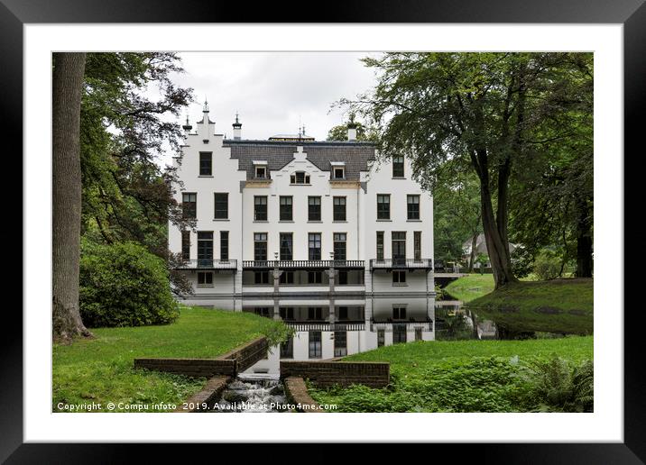 Castle Staverden reflecting in the moat and surrou Framed Mounted Print by Chris Willemsen