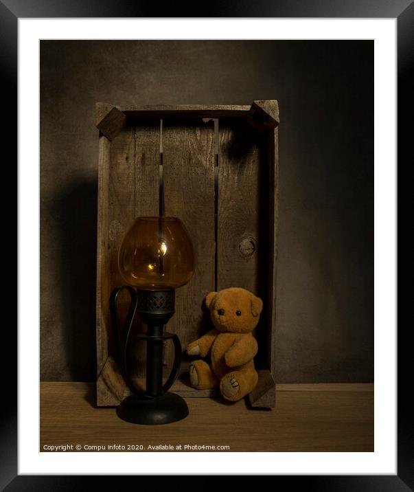 still life with teddy and old light Framed Mounted Print by Chris Willemsen