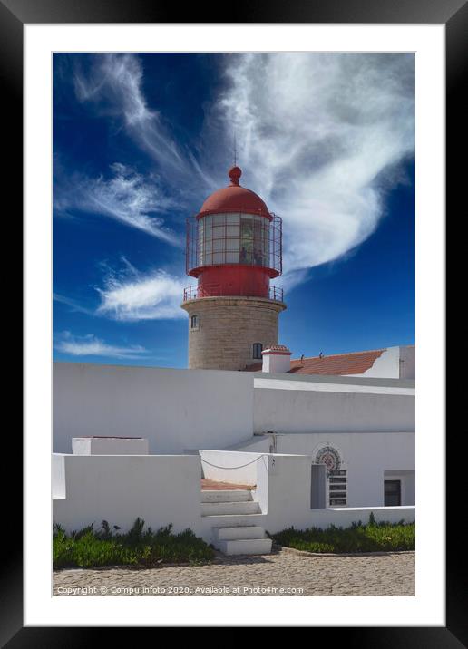lighthouse of sagres in south portugal Framed Mounted Print by Chris Willemsen