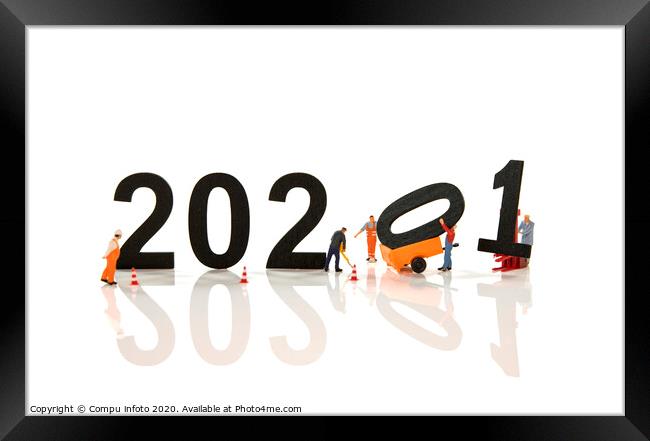 happy new year 2020 2021 Framed Print by Chris Willemsen
