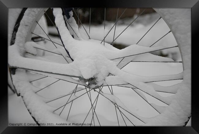 bike in the snow in winter  Framed Print by Chris Willemsen