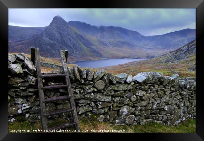 Ladder to Tryfan Framed Print by Estefanía Rivas Salvador