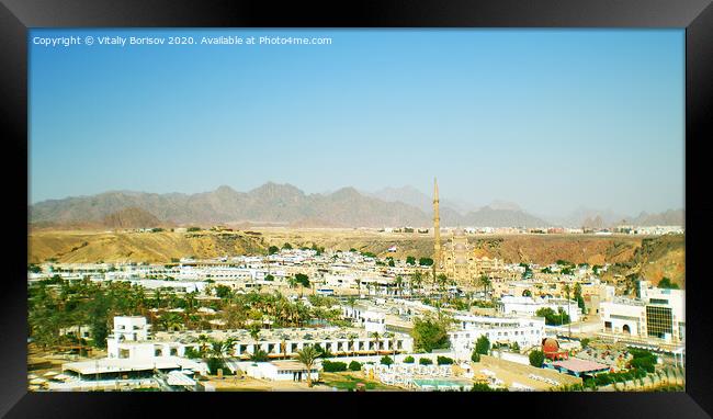 Panorama central part of Sharm el Sheikh city in autumn 2019. Eg Framed Print by Vitaliy Borisov