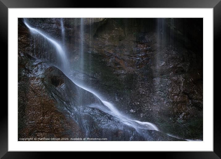 Beautiful peaceful long exposure waterfall detail intimate landscape image  Framed Mounted Print by Matthew Gibson