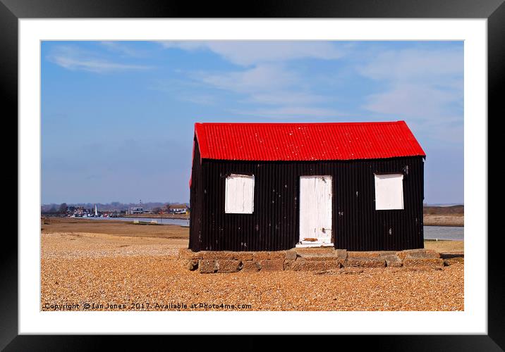 Rye Harbour Red and Black Fisherman's Hut Framed Mounted Print by Ian Philip Jones