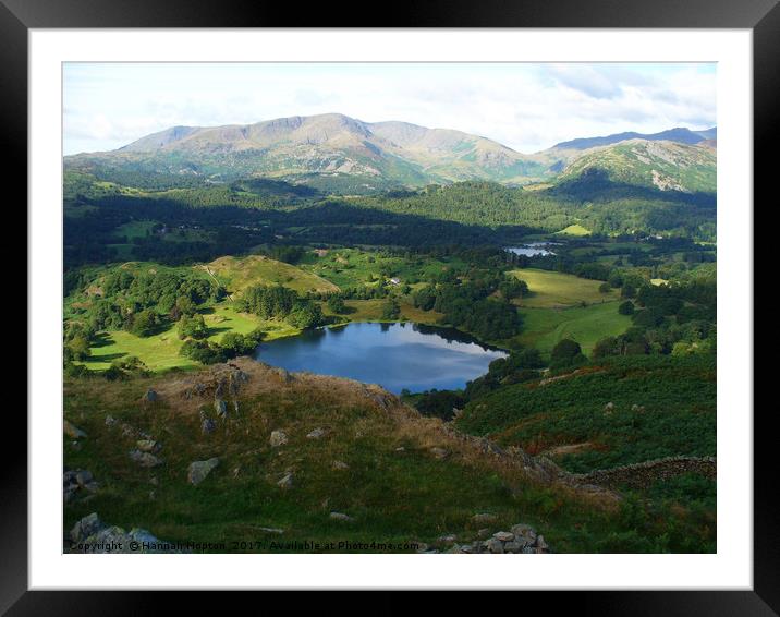 Looking down on Lake Grasmere from Loughrigg fell Framed Mounted Print by Hannah Hopton