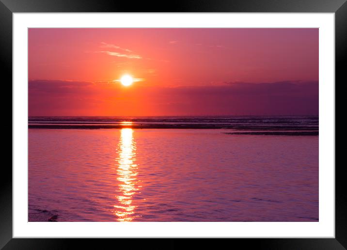 Beach Sunset Framed Mounted Print by Simon Wilkinson