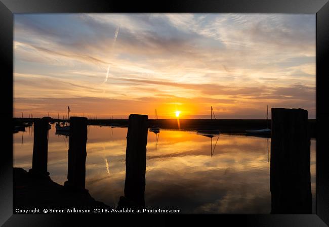 Quay at Sunset Framed Print by Simon Wilkinson