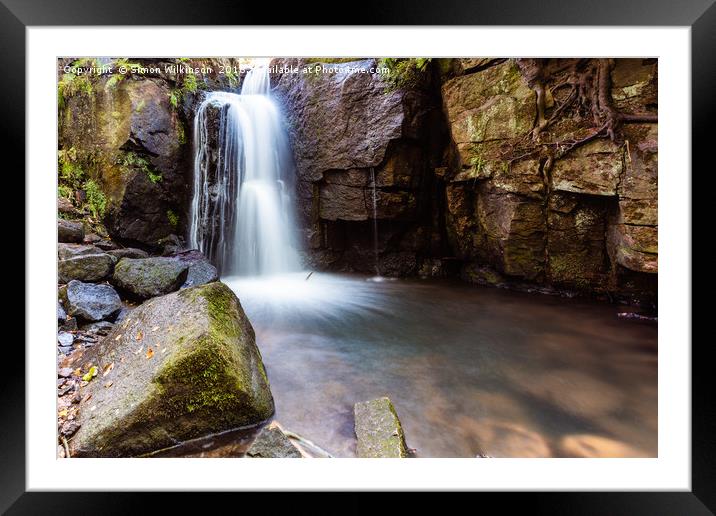 Waterfall Framed Mounted Print by Simon Wilkinson