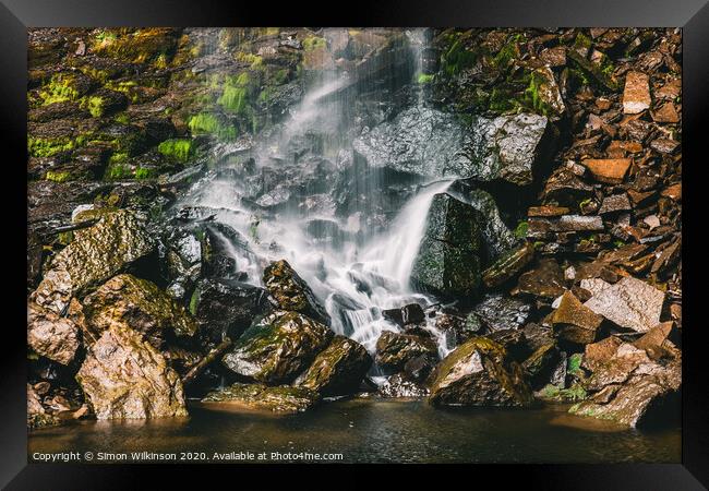 Base of The Falls Framed Print by Simon Wilkinson