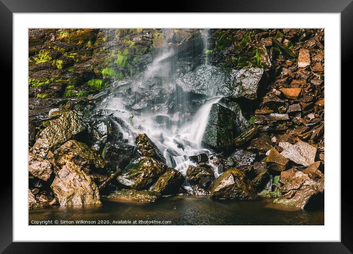 Base of The Falls Framed Mounted Print by Simon Wilkinson