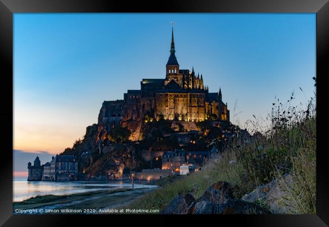 Mont Saint-Michel at Sunset Framed Print by Simon Wilkinson