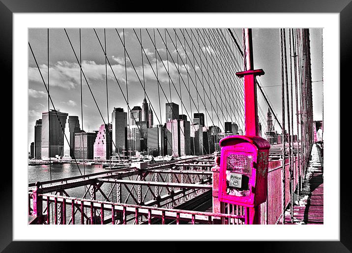 NYC Pink Framed Mounted Print by Neil Gavin