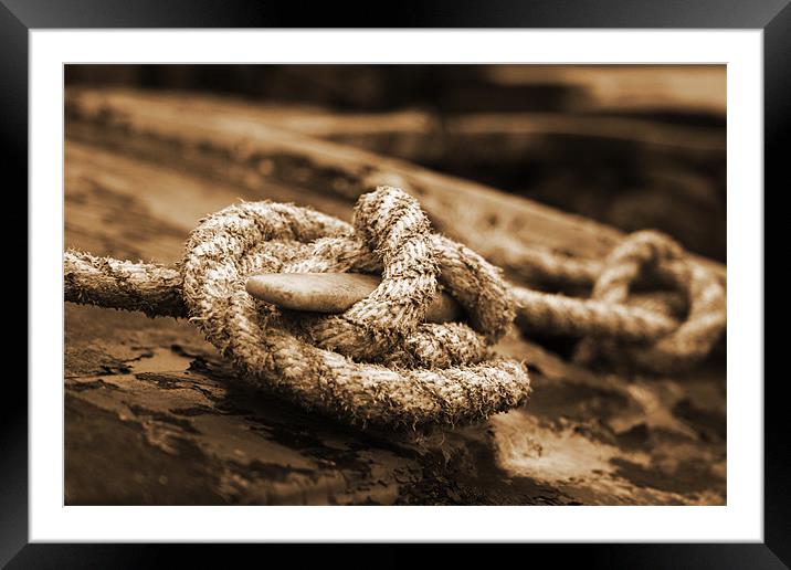Sepia Rope Framed Mounted Print by Neil Gavin