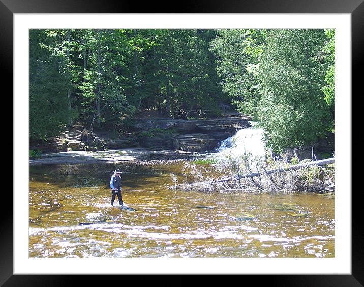 Man fishing Framed Mounted Print by Emma Crowter