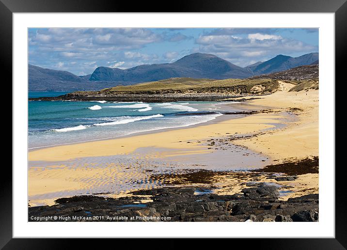 Landscape, Traigh Mhor beach, South Harris, Wester Framed Mounted Print by Hugh McKean
