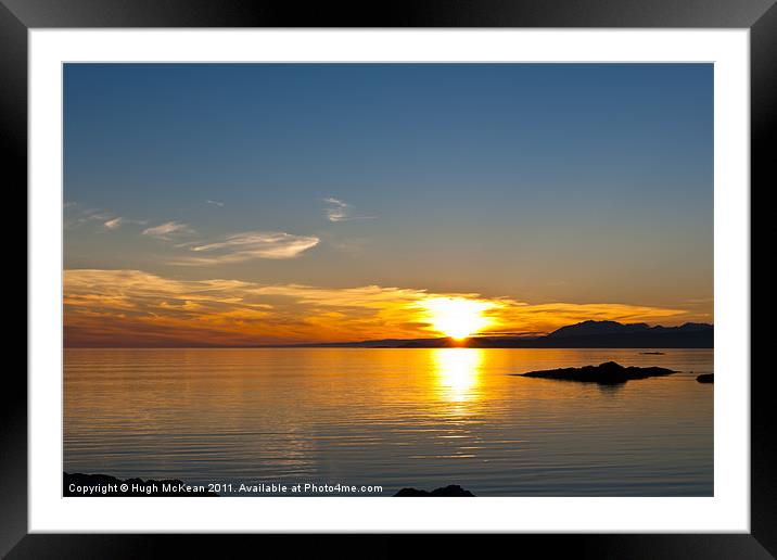 Sunset over the point of Sleat on the Isle of Skye Framed Mounted Print by Hugh McKean
