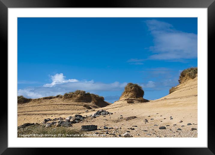Landscape, Sand dunes, Wind sculped, Traigh Mhor b Framed Mounted Print by Hugh McKean