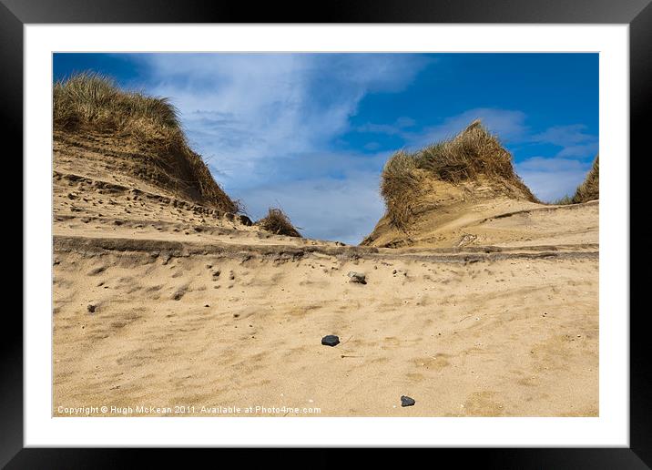 Landscape, Sand dunes, Wind sculped, Traigh Mhor b Framed Mounted Print by Hugh McKean
