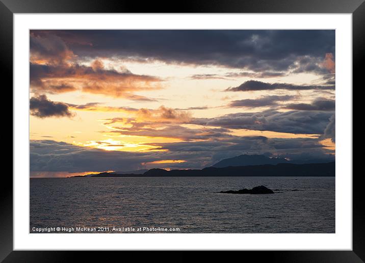 Sunset, Storm clouds, Point of Sleat, Skye, Scotla Framed Mounted Print by Hugh McKean