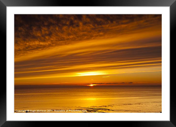Sunset, Solway Firth, Dumfriesshire, Scotland, win Framed Mounted Print by Hugh McKean