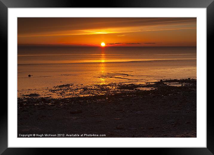 Sunset, Solway Firth, Dumfriesshire, Scotland, win Framed Mounted Print by Hugh McKean