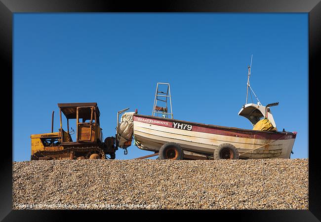 Fishing boat awaiting the tide Framed Print by Hugh McKean