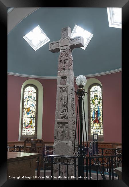 Religious, monument, Ruthwell Runic Cross Framed Print by Hugh McKean