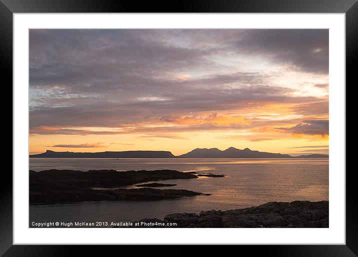 Sunset, Inner Hebrides, Eig, Rum, Framed Mounted Print by Hugh McKean