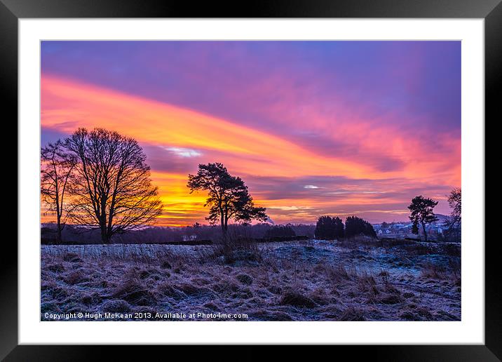 Sunrise, Winter, Snow, Dumfries Framed Mounted Print by Hugh McKean
