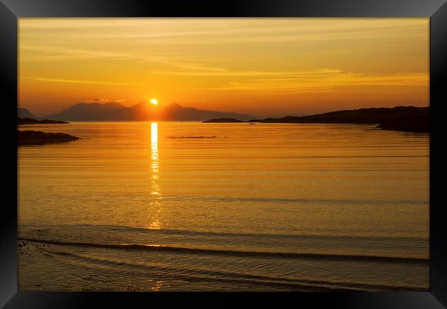 Sunset over the Island of Eigg Framed Print by Hugh McKean