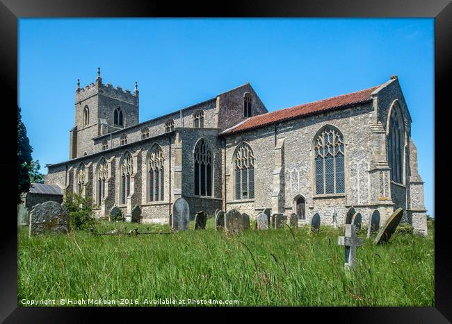 St Mary`s Church, Wiveton, North Norfolk, South Fa Framed Print by Hugh McKean