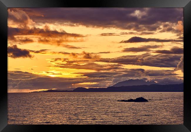Sunset, Storm clouds, Point of Sleat, Skye, Scotla Framed Print by Hugh McKean