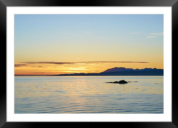 Sunset, Skye, Point of Sleat, Cullin mountains Framed Mounted Print by Hugh McKean