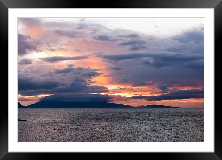 Sunset, Storm Clouds, Inner Hebrides, Isle of Rum Framed Mounted Print by Hugh McKean