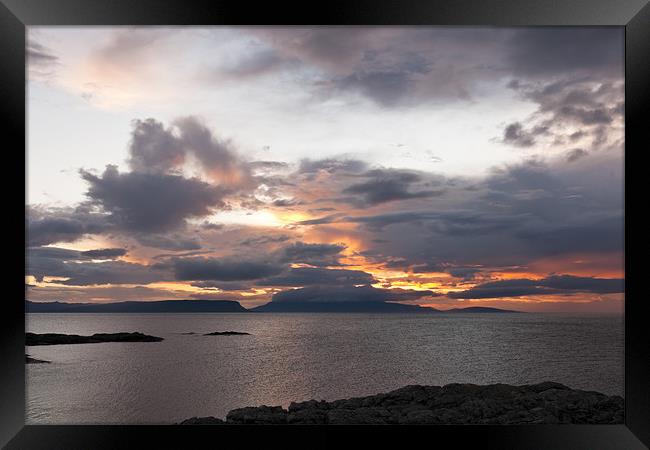Sunset, Storm Clouds, Inner Hebrides, Rum, Eigg Framed Print by Hugh McKean