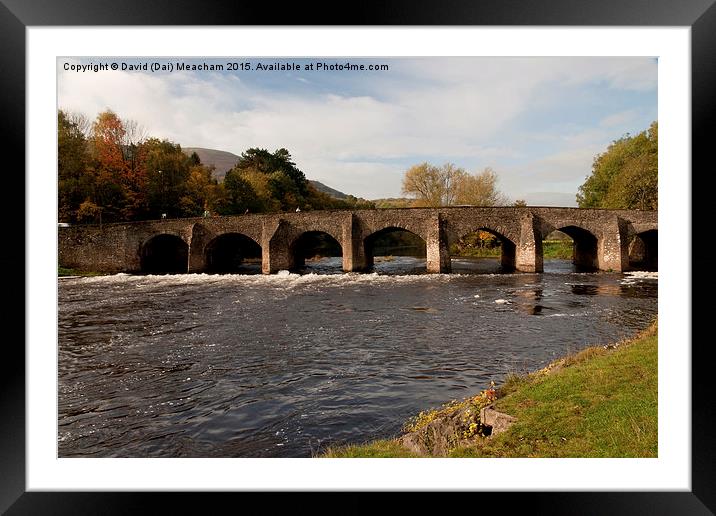  Abergavenny Bridge in summer Framed Mounted Print by David (Dai) Meacham