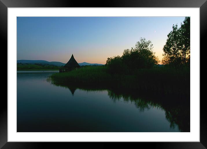 LLangorse Lake 10pm Framed Mounted Print by David (Dai) Meacham